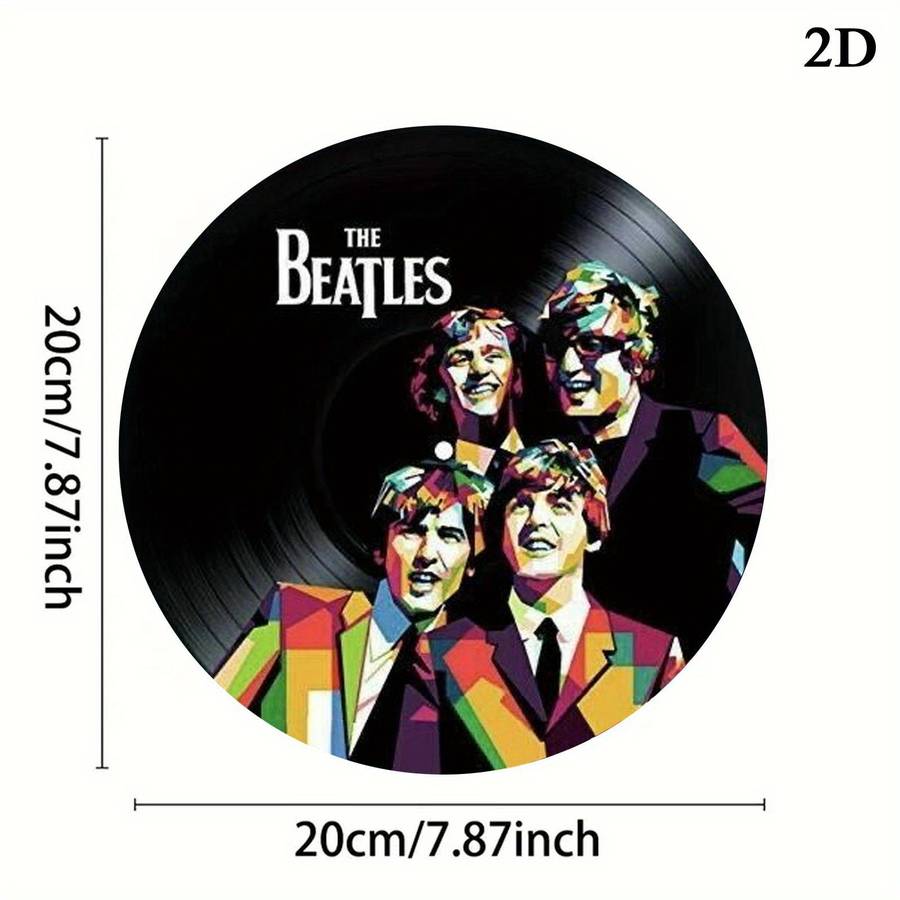 1pc  19.81x19.81cm Round Aluminum Wall Art 2D Flat Print Durable Metal Signs Unique Design E