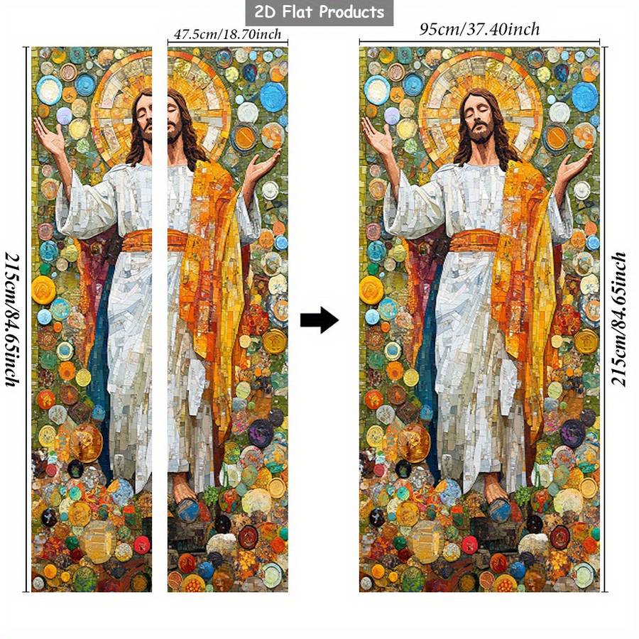 1pc 76.96x199.9cm Jesus Christian Themed Stickers