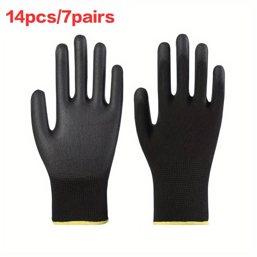 7 Pairs Black Size M Multi Purpose Work Gloves