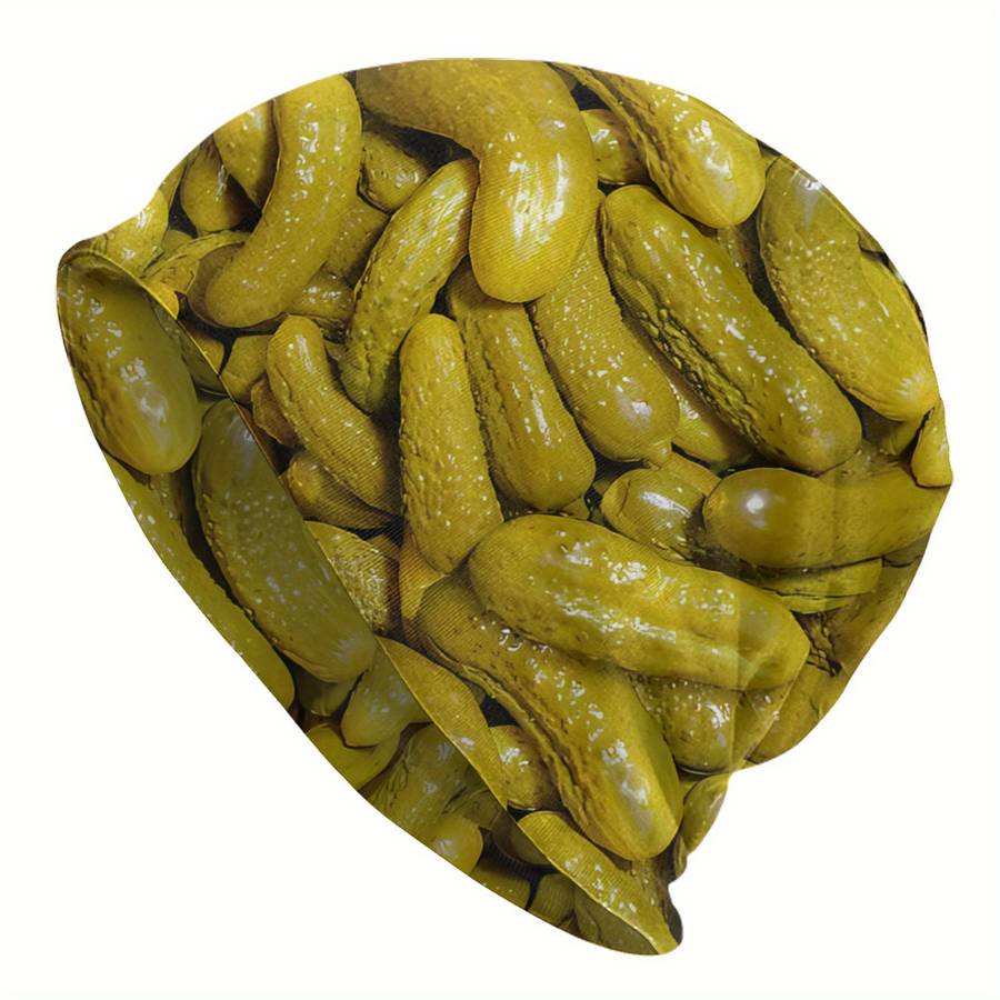 1pc BIIHUDU Brand Funky Knitted Polyester 95% Elastane 5% Baby Garlic Dill Pickle Beanies Caps Ha