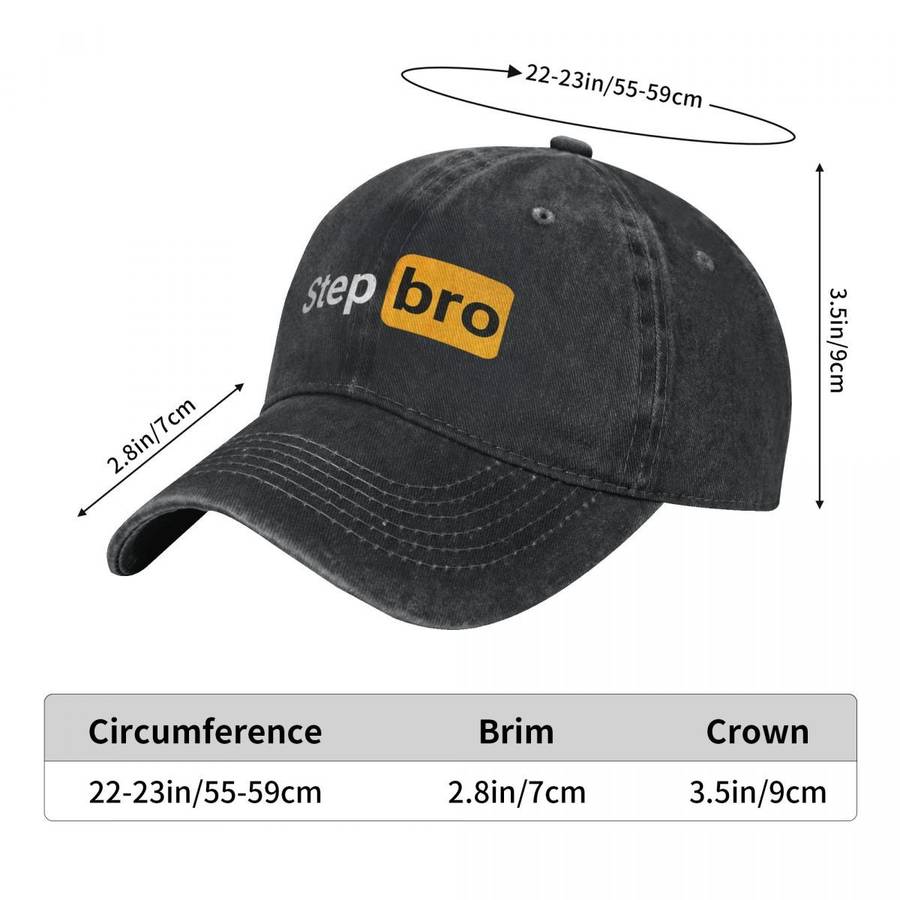 Step Bro Funny Novelty Baseball Cap Distressed Denim-Style Adjustable Snapback Ligh