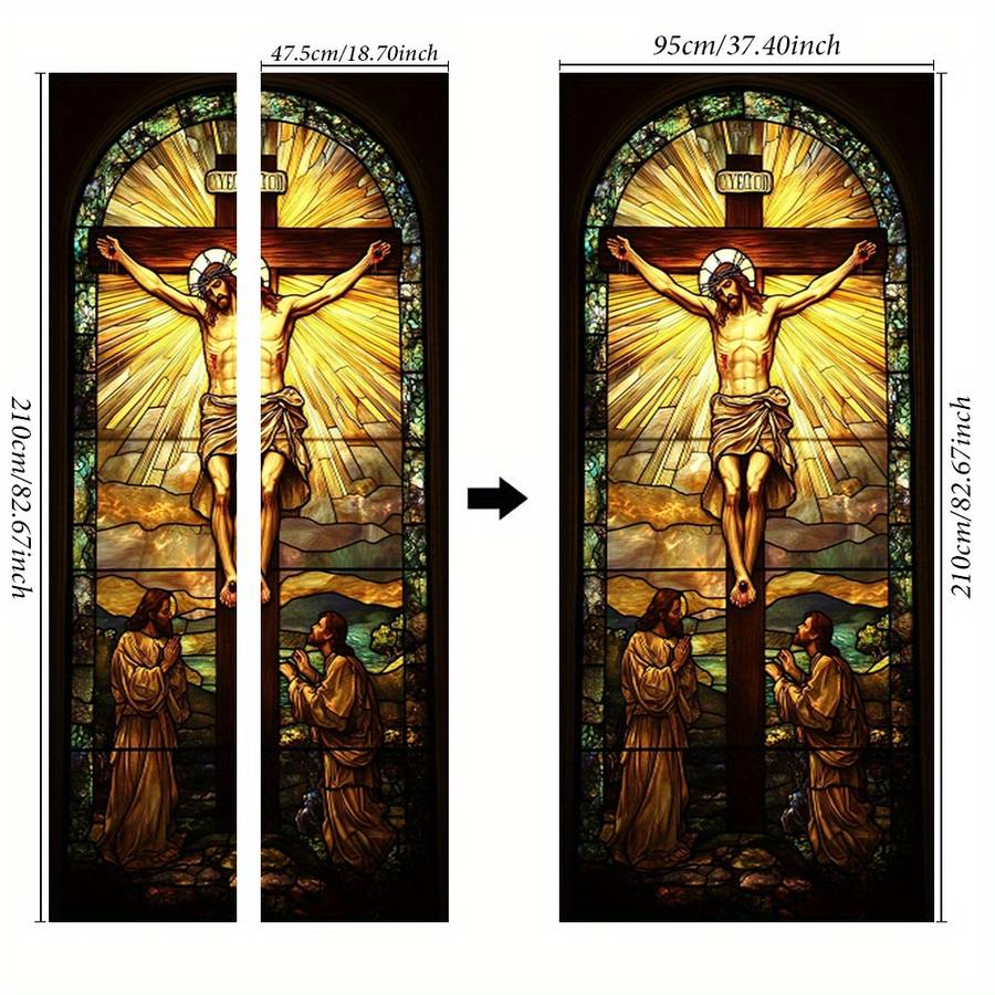 1pc 95.0x214.88cm Jesus Christian Themed Stickers