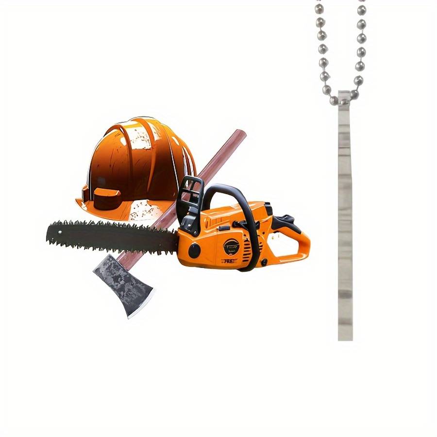 1pc 2D Flat   Acrylic Record Tool Pendant Chainsaw Axe Helmet Hanging Decoration for Car Re