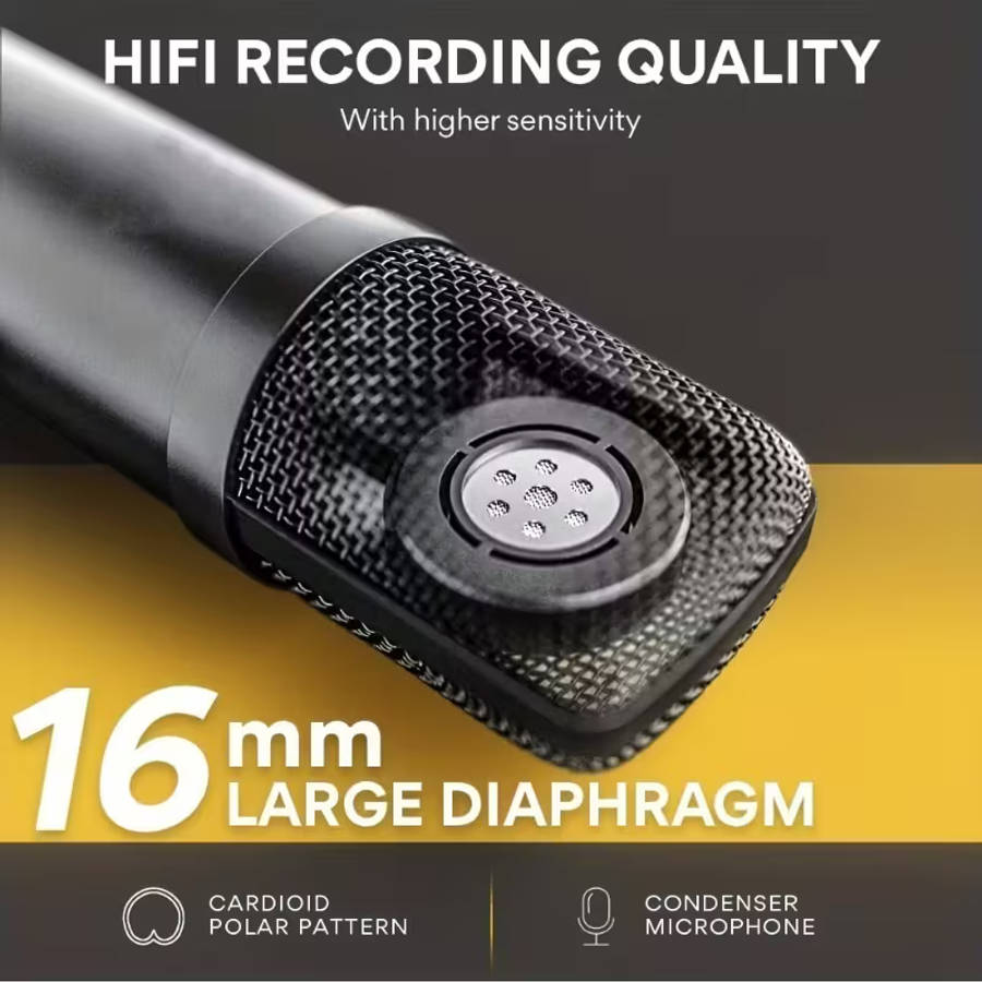 Condenser Microphone With Shock Mount & Anti Wind Foam Cap