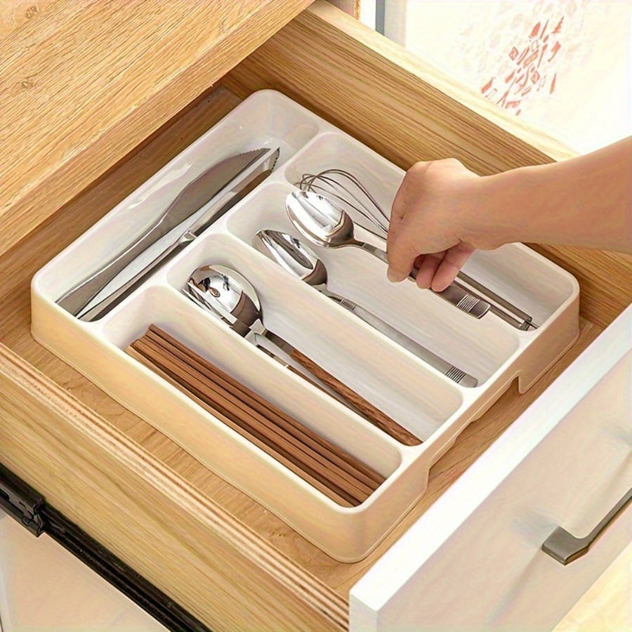 1pc Durable Utensil Organizer Box 1pc Multi-Compartment Kitchen Utensil Organizer Durable P