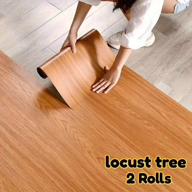 2 Rolls Of Luxury Vintage Wood Grain Flooring