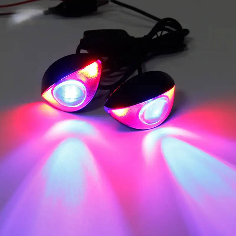 2pcs 12V Red Blue Mini Driving Light LED Eagle Eye Lights with Controller Daytime Running Light