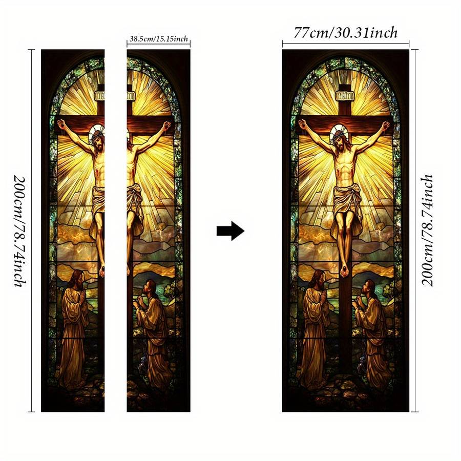 1pc 95.0x214.88cm Jesus Christian Themed Stickers