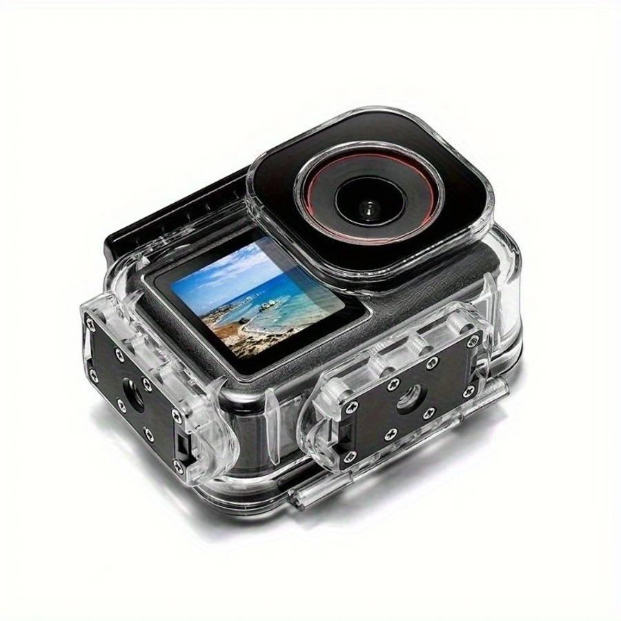 5pro 4 3 protective case high quality shockproof clear transparent hard shell with mounting holes screws for action camera accessories secure screw mount details 6