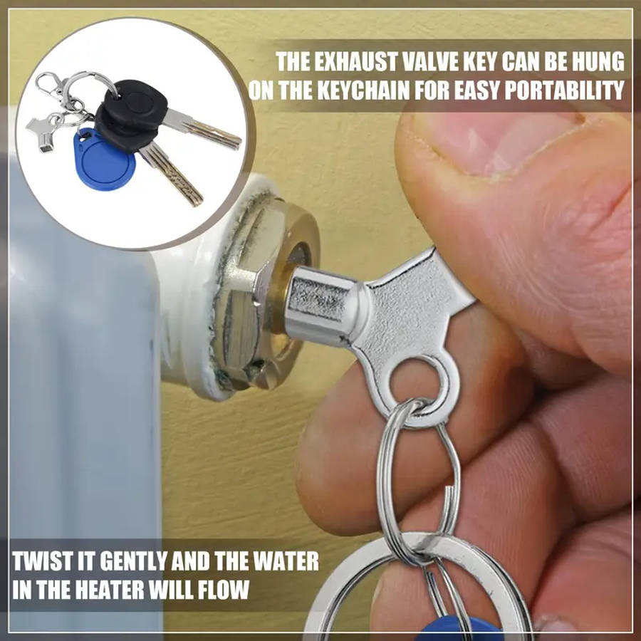 3pcs Cooling System Bleed Key Set Zinc Alloy Air Valve Key Cooling System Bleed Key