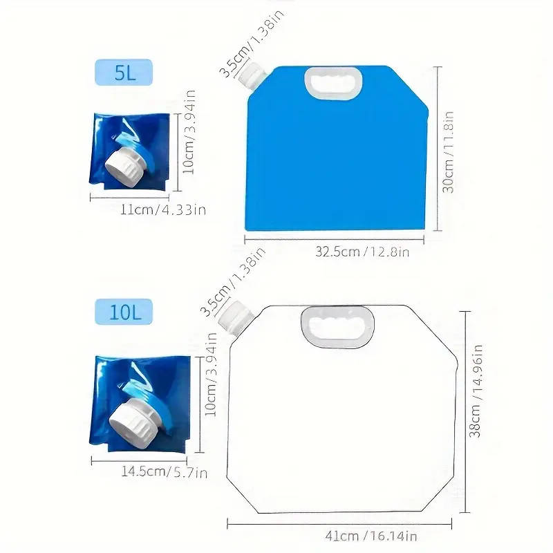 1pc 10L Ultra-Large Leak-Proof Foldable Water Bag Durable Portable Convenient for Camping and Outdoo