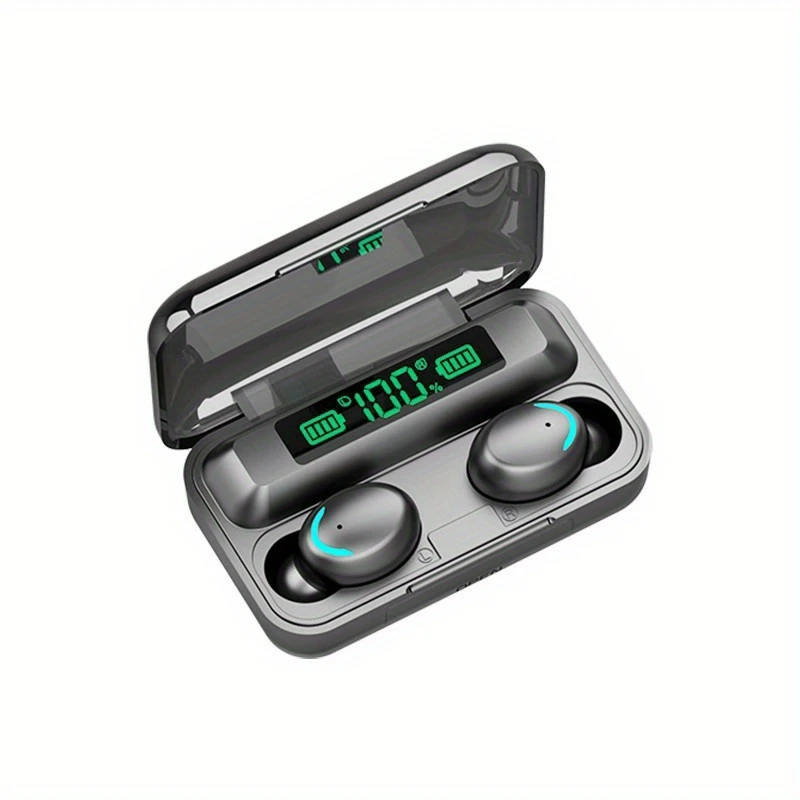 1pc In-Ear TWS F9 Wireless Earbuds with Noise-Canceling HiFi Stereo Sound LED Digital Display Touc