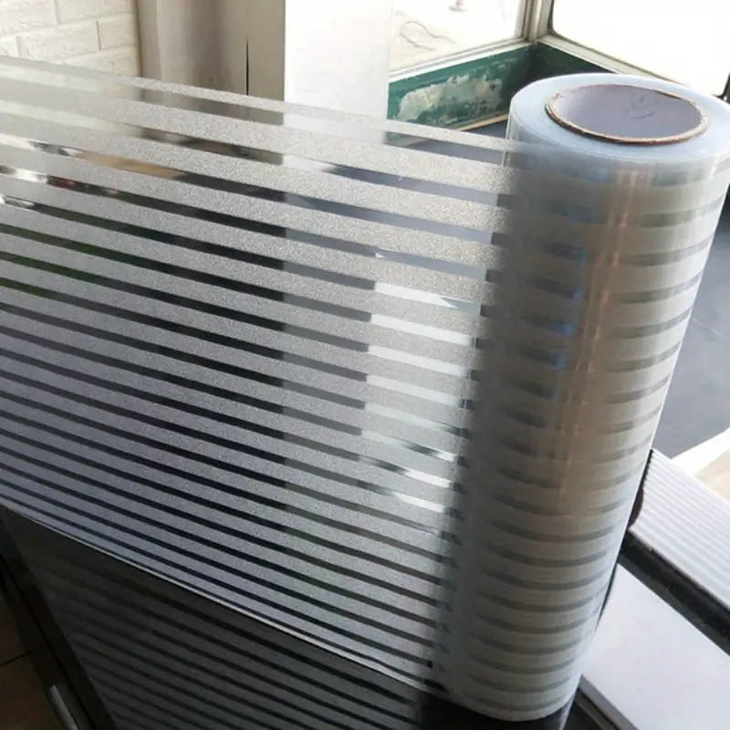 Frosted Stripe Privacy Window Film With Static Adhesive 30cm*3m