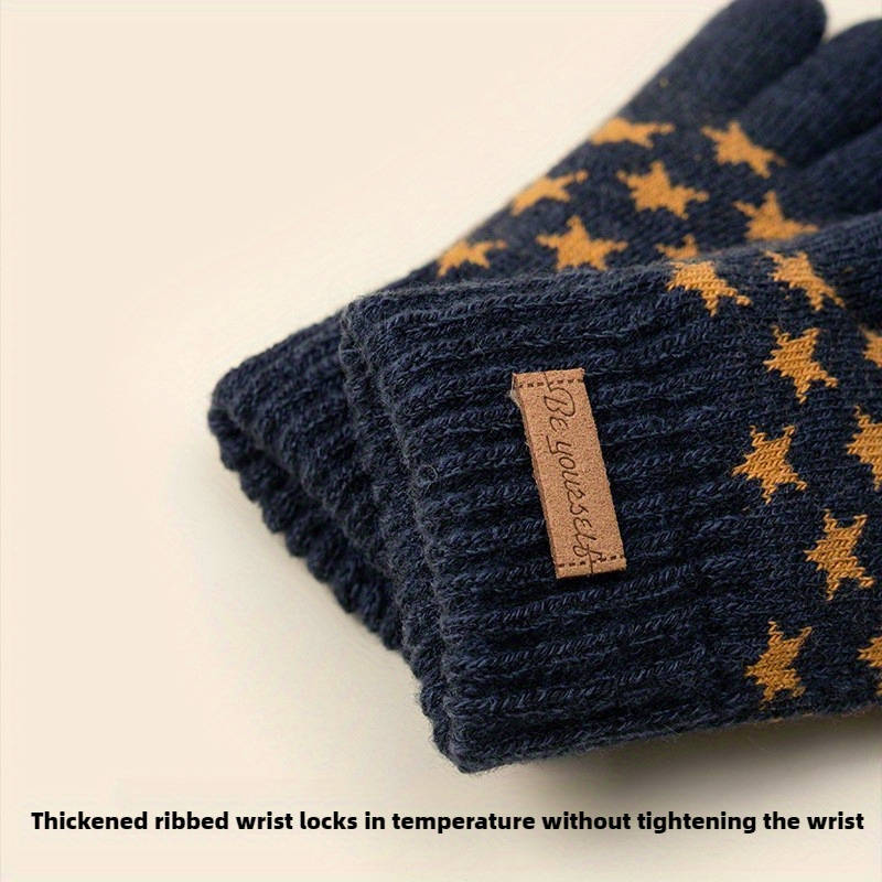1 Pair Gray Warm Gloves