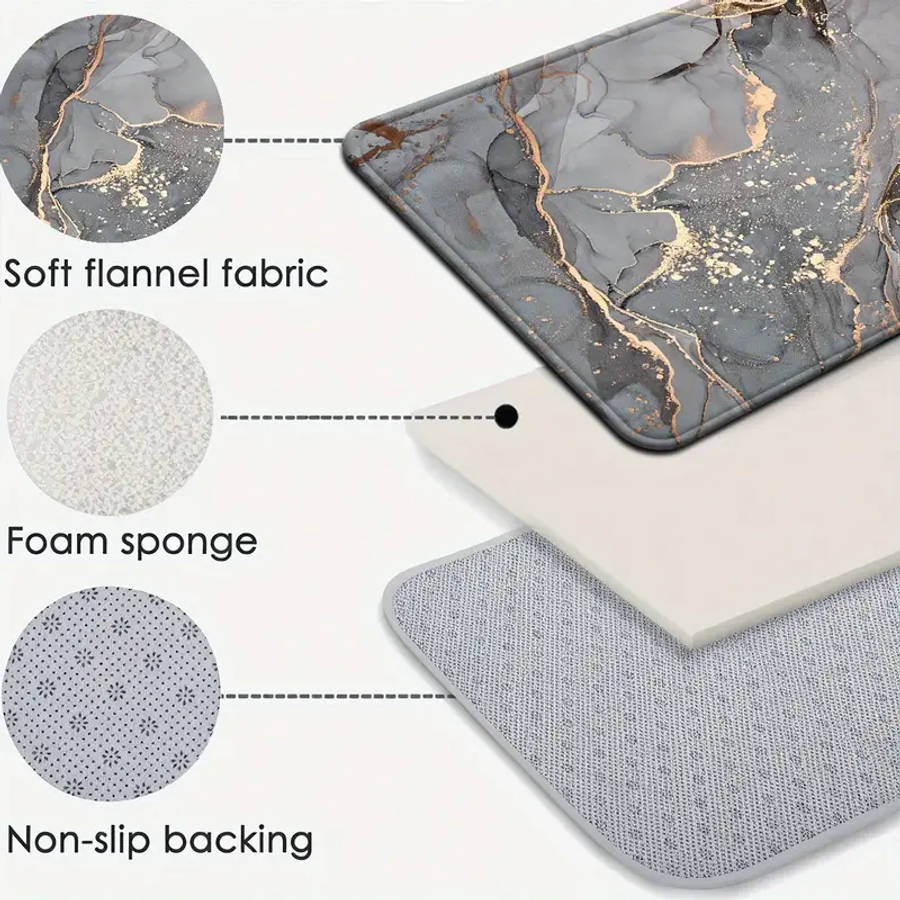 4-Piece Marble Bath Mat
