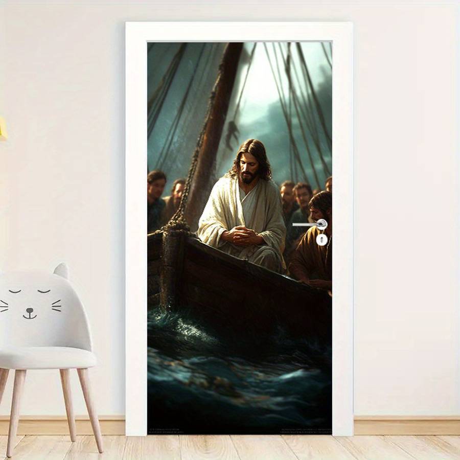 1pc 95.0x214.88cm Jesus Christian Themed Stickers
