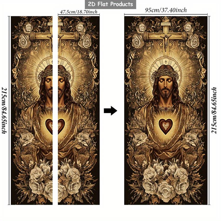 1pc 95.0x209.8cm Jesus Christian Themed Stickers