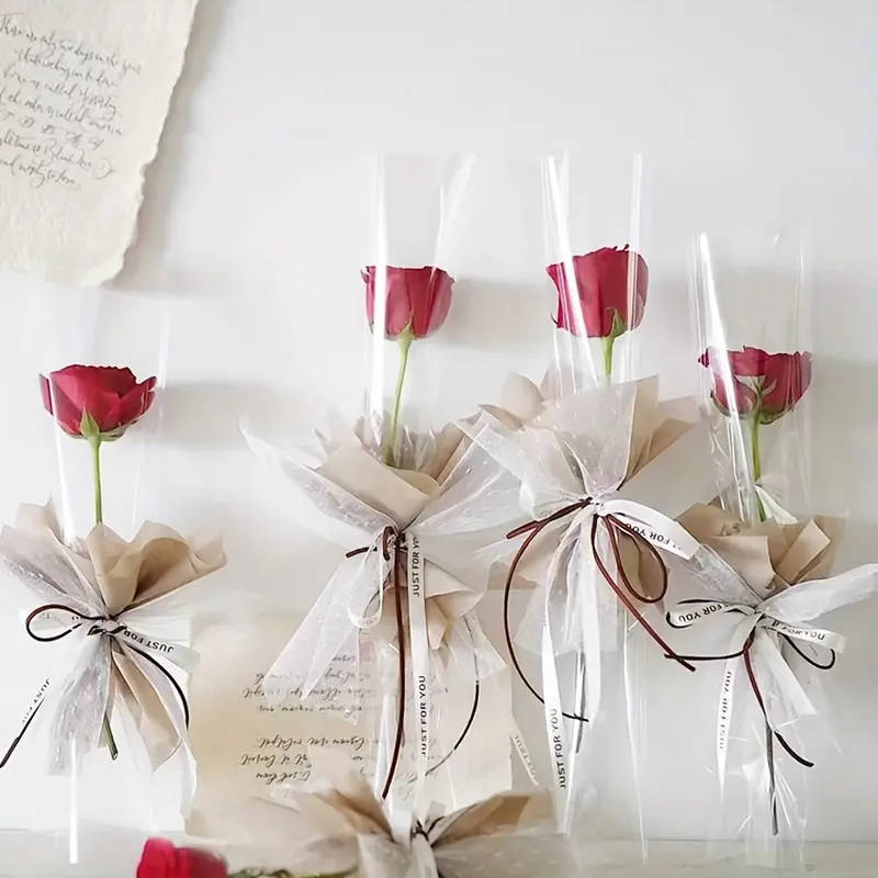 Each Pack Contains 20 Transparent Single-Flower Bags