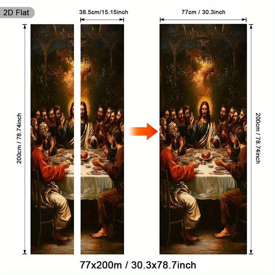 1pc 30.3x78.7 inches   77x200 cm   Jesus Christian Themed Stickers