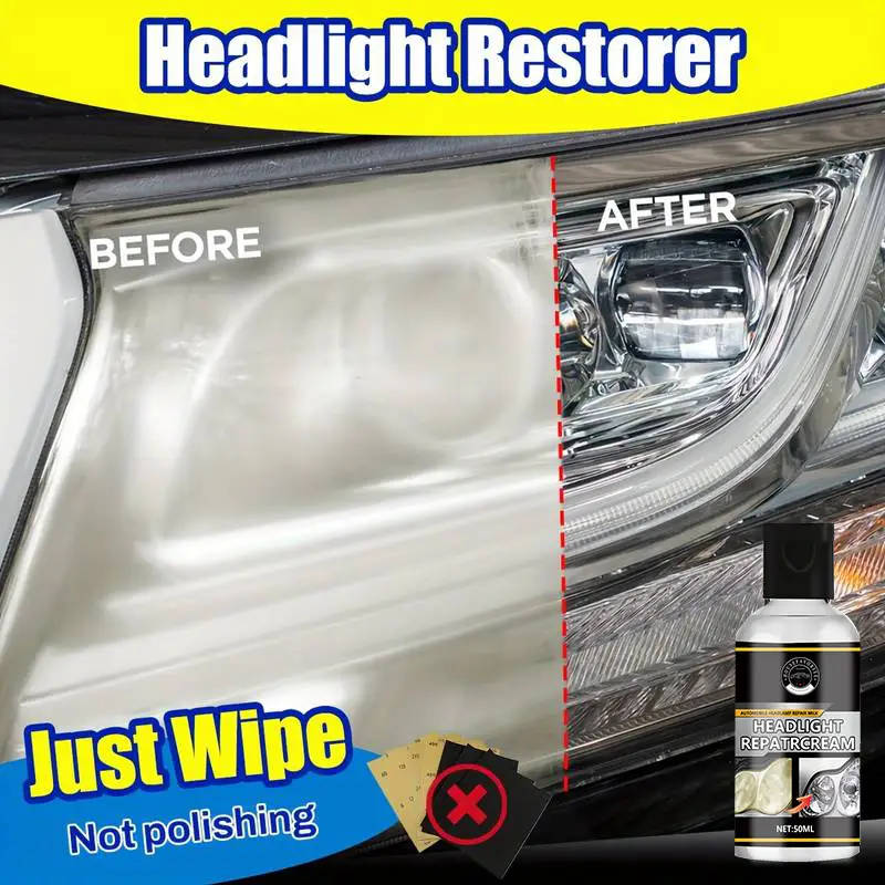 1pc Headlight Restoration Kit Quick Fix for Oxidation Yellowing Scratches Easy-to-Use Polishing Comp