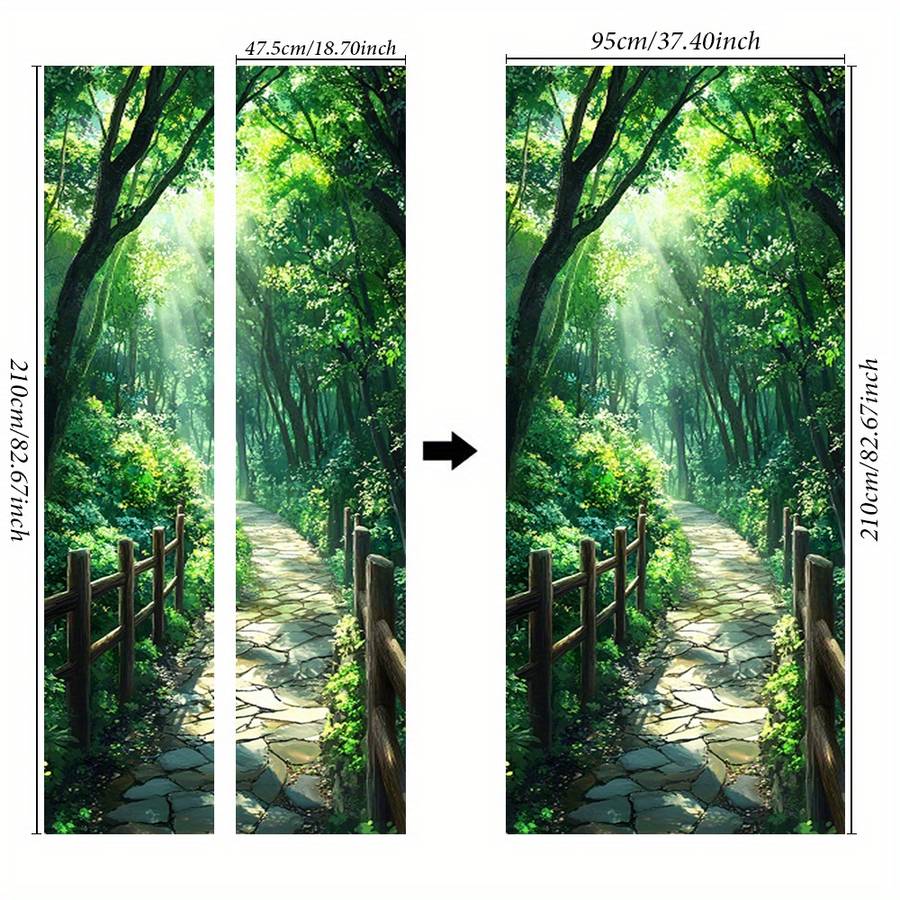 1Pc 95.0x214.88cm Door Window Sticker