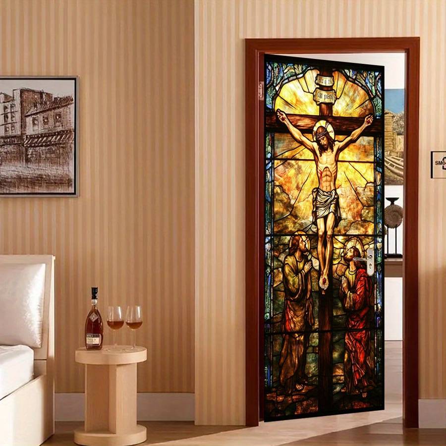1pc 76.96x199.9cm Jesus Christian Themed Stickers