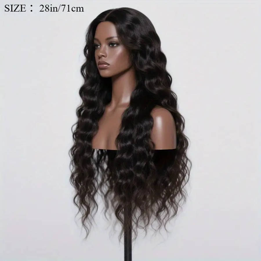 Women's Natural Long Black Brazilian Wet Curl Wig