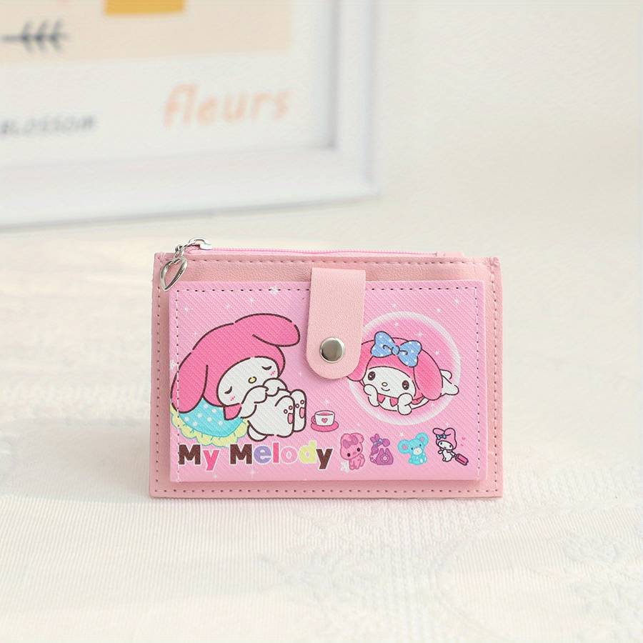1pc Sanrio Kuromi Multi-Functional Card Holder Coin Purse C Cute Cartoon Design PU Material