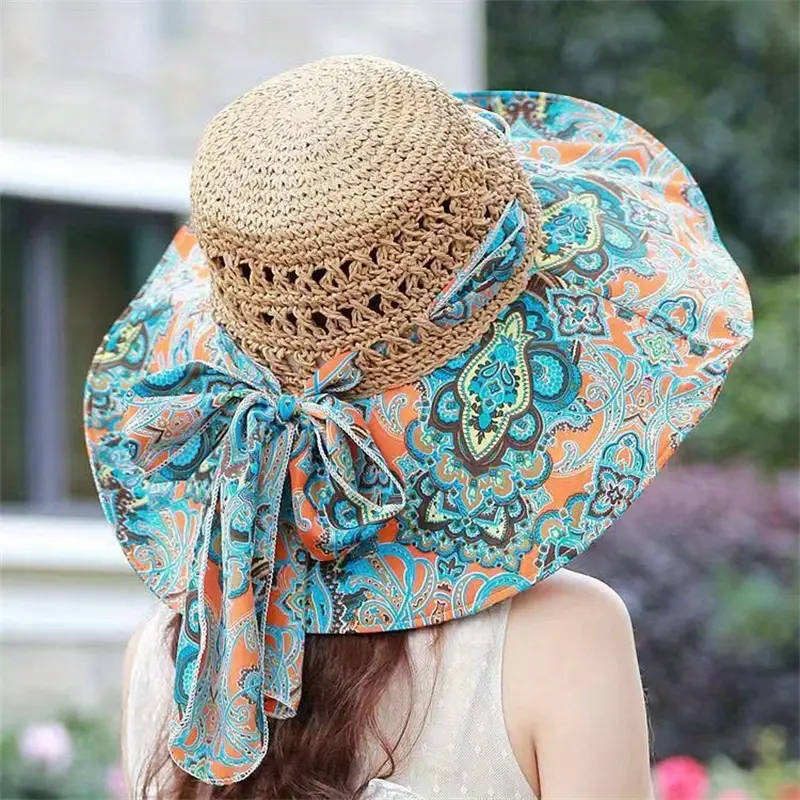 Women's Spring And Summer Ethnic Style Straw Sun Hat Coffee 2