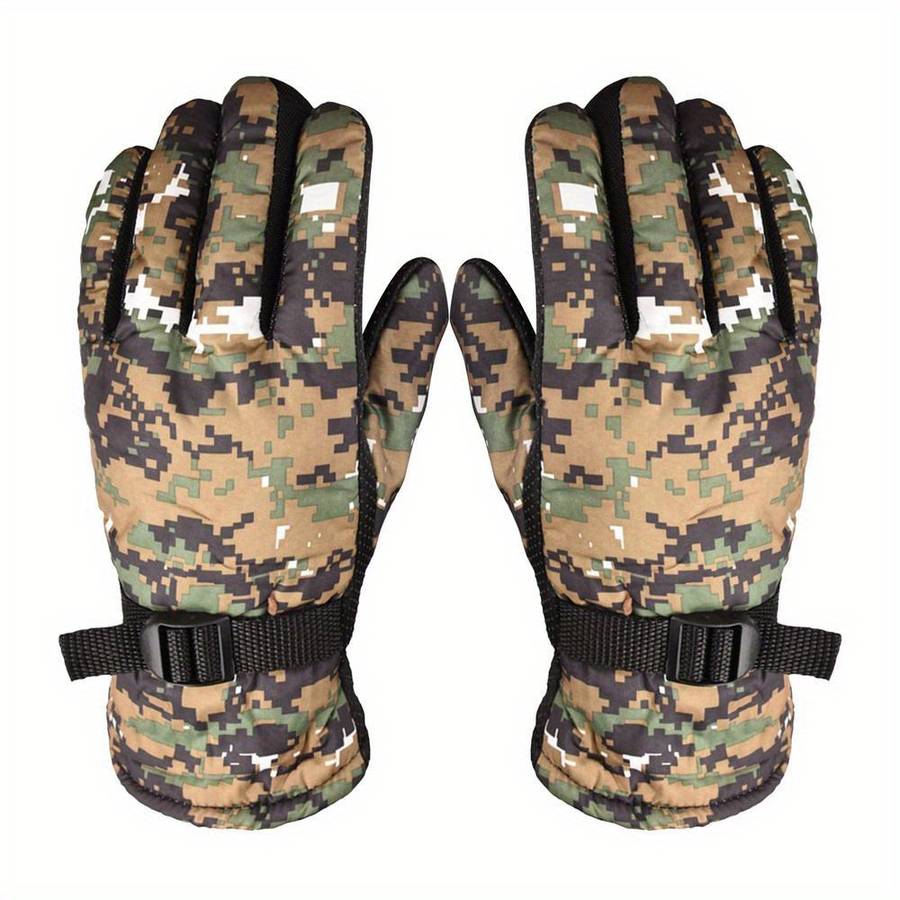 1 Pair Camouflage Grey Warm Gloves
