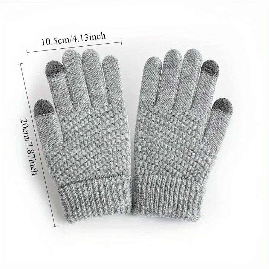 1 Pair Black Winter Warm Knitted Gloves Warm Gloves