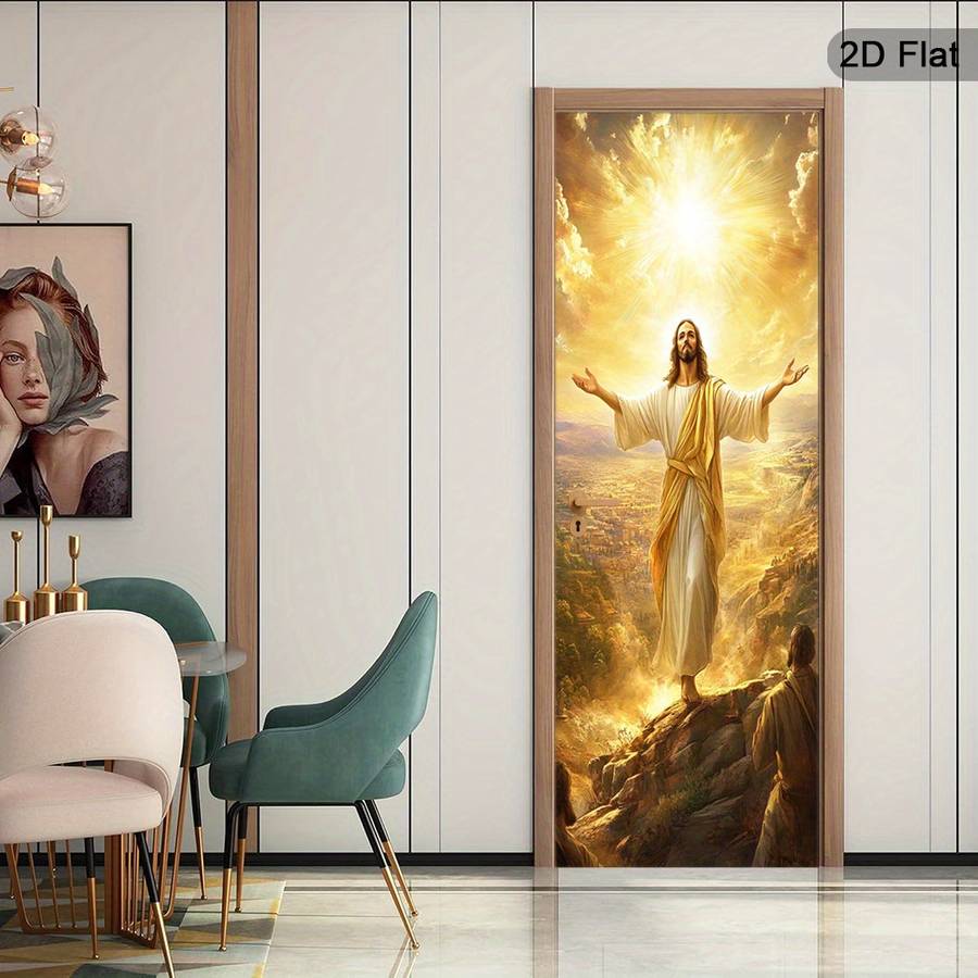 1pc 37.4x84.6 inches   95x215 cm   Jesus Christian Themed Stickers