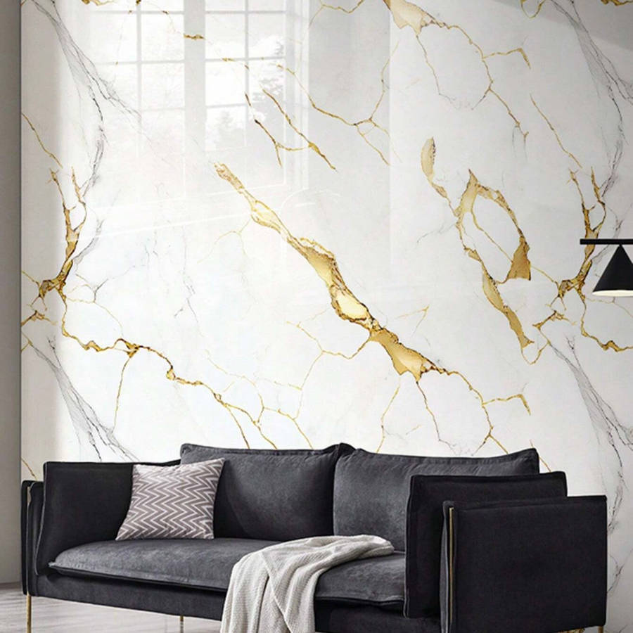 1PC Wall StickersWhite Golden Pattern40cmX100cm