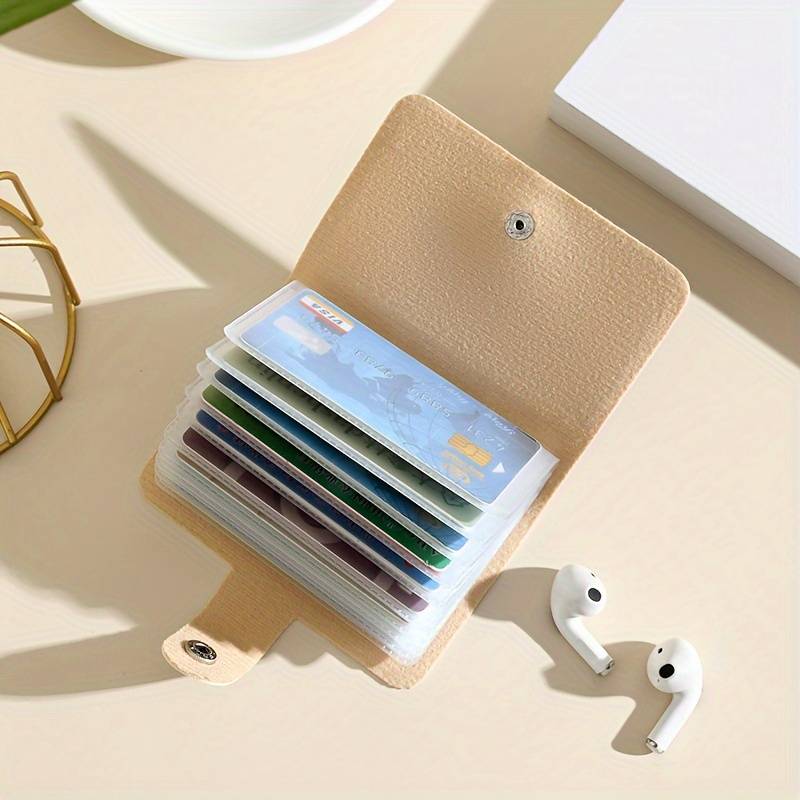 1pc Elegant Floral Pattern Synthetic Faux Leather Card Holder with 20 Slots Ideal for Credit Card