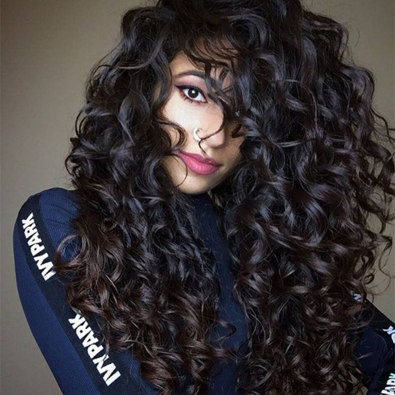 1Pc Black 60.96cm Fashion Design Wig