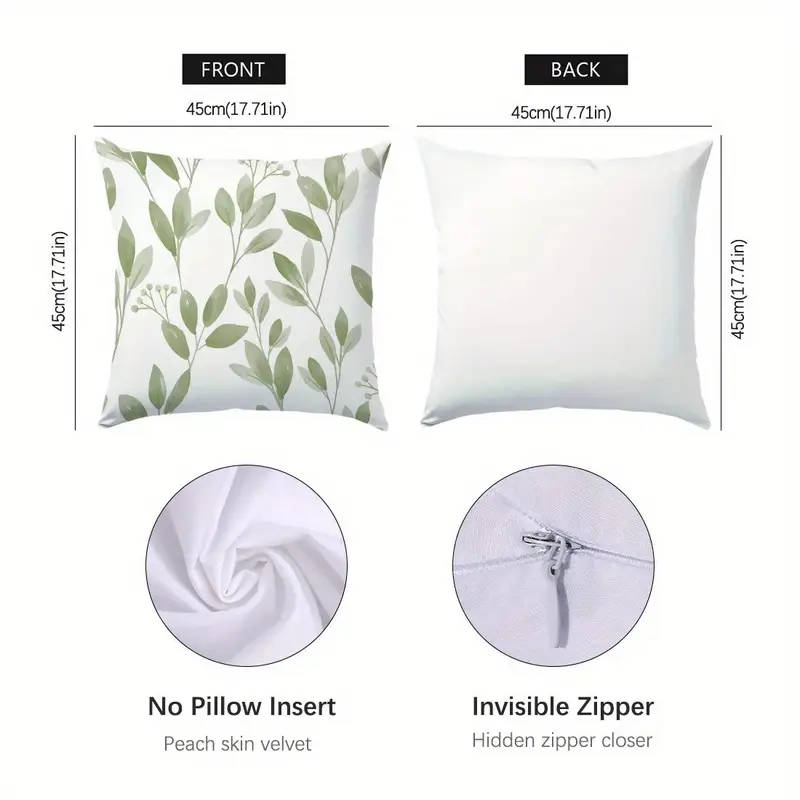 6 Pieces Botanical Print Pillow Covers - Zipper Closure & Machine Wash