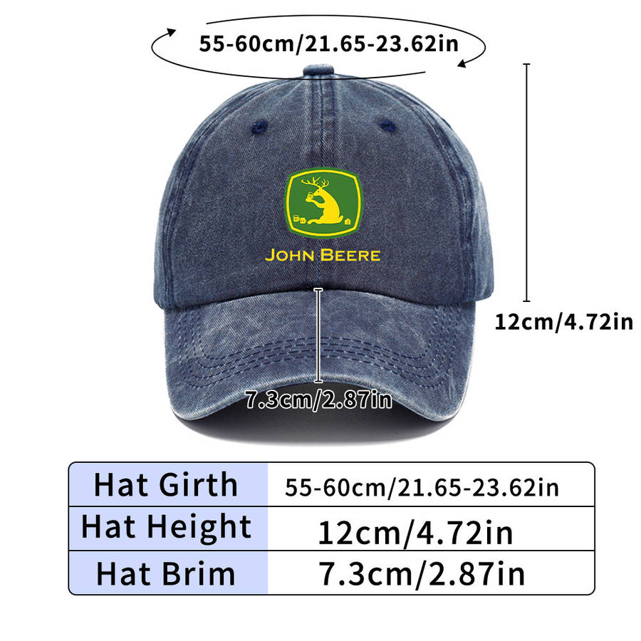 1pc Valentine'S Day Gift Adjustable Cotton "John Beere" Baseball Cap with High-Quality Print Bre