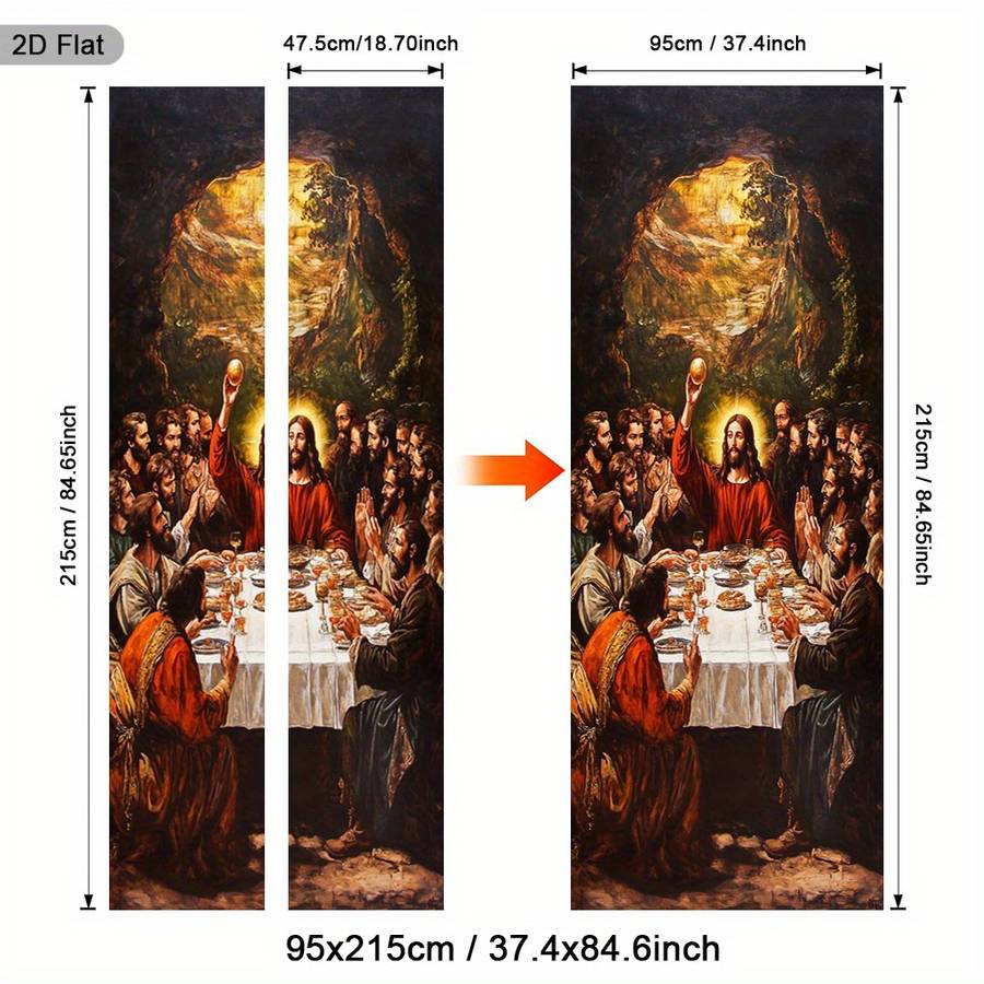 1pc 37.4x84.6 inches   95x215 cm   Jesus Christian Themed Stickers