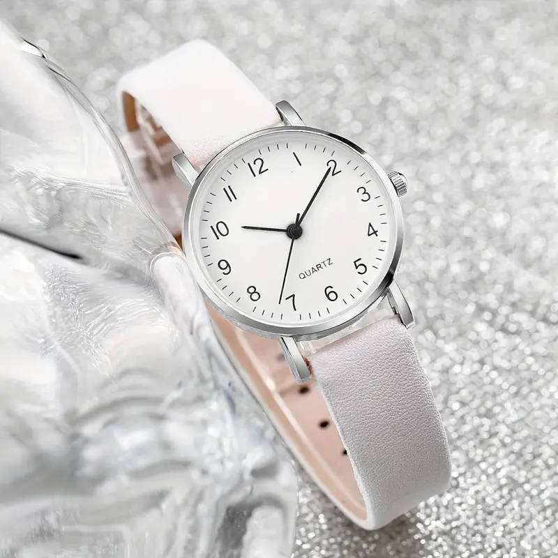5-Piece Set Of Women's Fashionable Korean Style Simple Quartz Watches