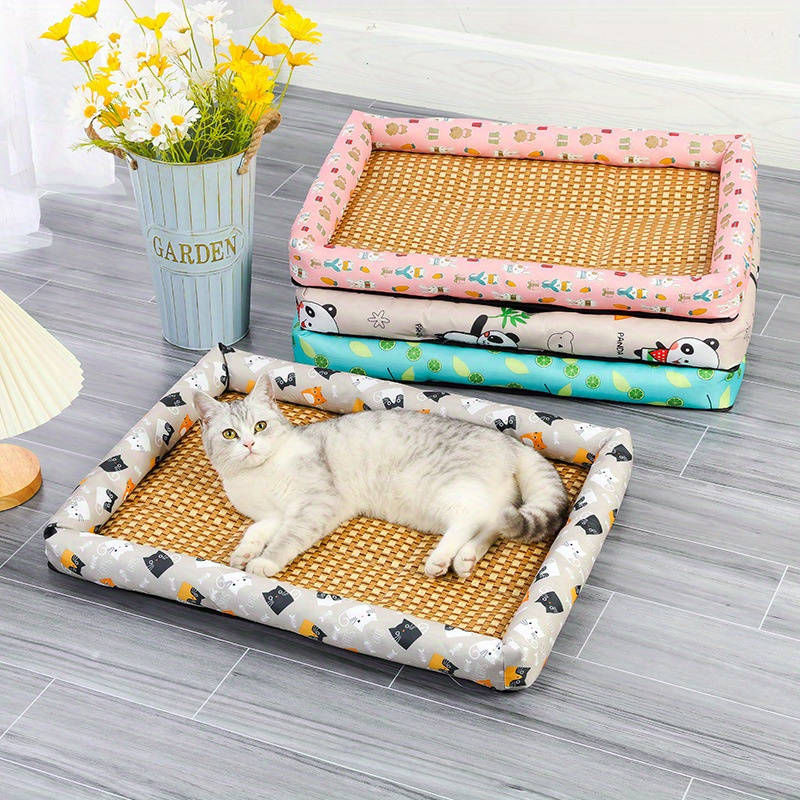1piece Blue Cat Print Cooling Pad