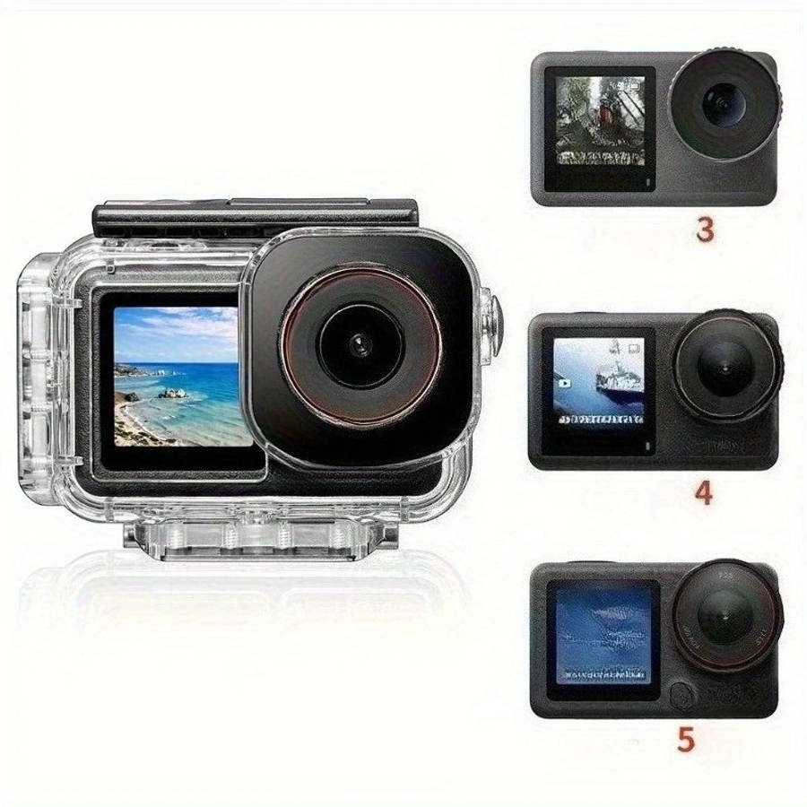5pro 4 3 protective case high quality shockproof clear transparent hard shell with mounting holes screws for action camera accessories secure screw mount details 4