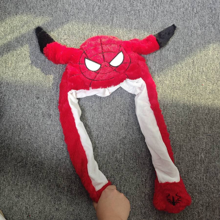 Spiderman-Themed Plush Hats with Ears Perfect