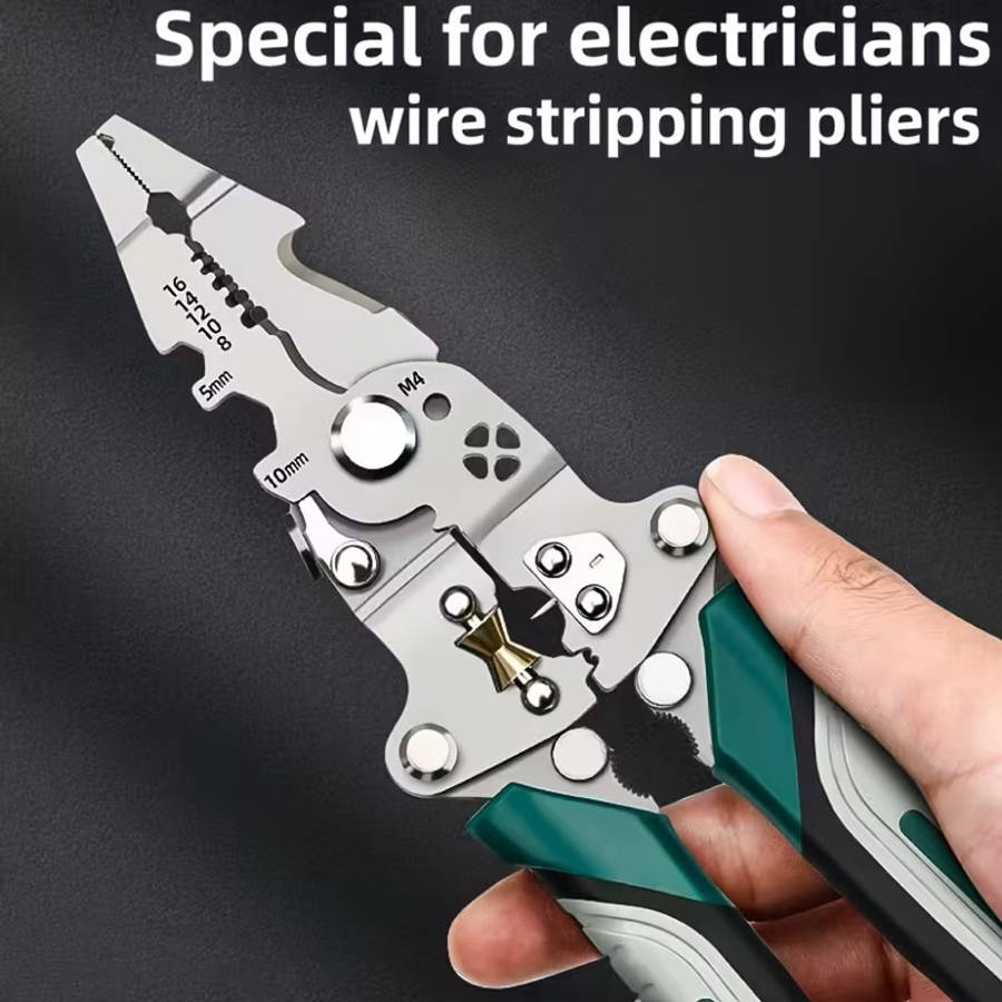 21-in-1 Heavy-Duty All-in-One Multi-Tool with 21 Functions (Wire Stripper & Screwdriver Heads)