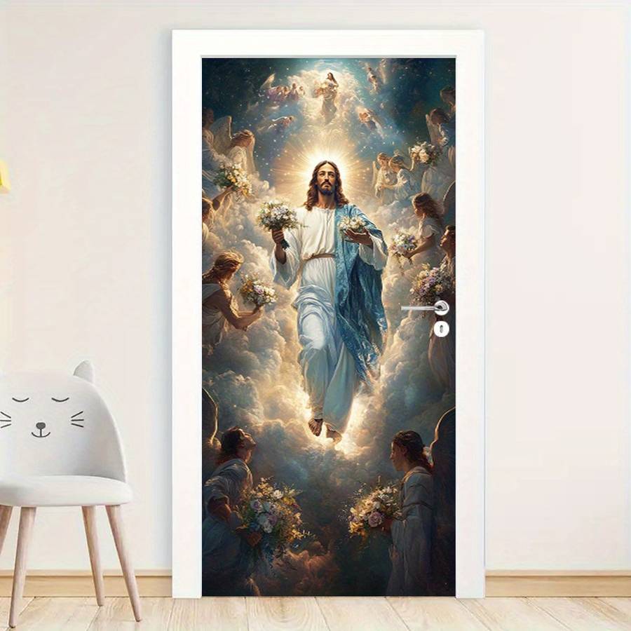 1pc 76.96x199.9cm Jesus Christian Themed Stickers