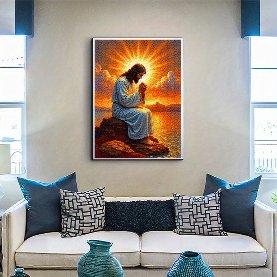 1000pcs Jesus Praying at the Sea Jigsaw Puzzle for Adults Advanced Level Challengin