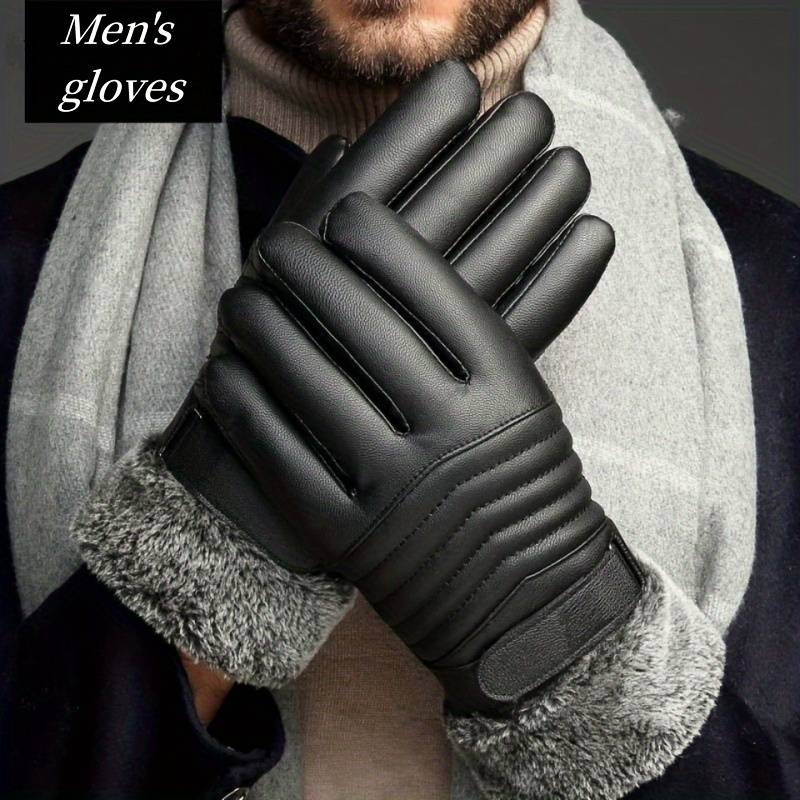 1 Pair Black Warm Gloves