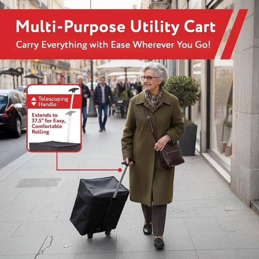 Collapsible Rolling Utility Cart