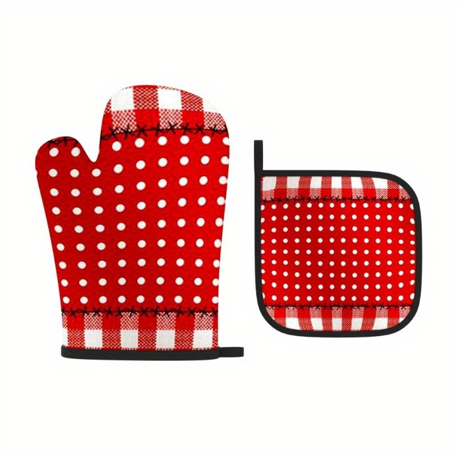 2pcs 26.92x17.02 cm Heat Resistant Oven Mitts And Potholders