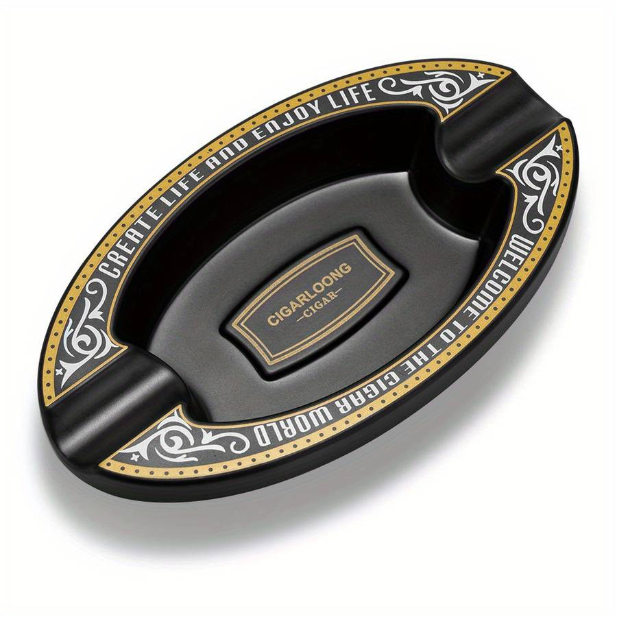 1pc Elegant Cigar Ashtrays with Intricate Designs Large Portable Decorative Snow Cigar Holder f