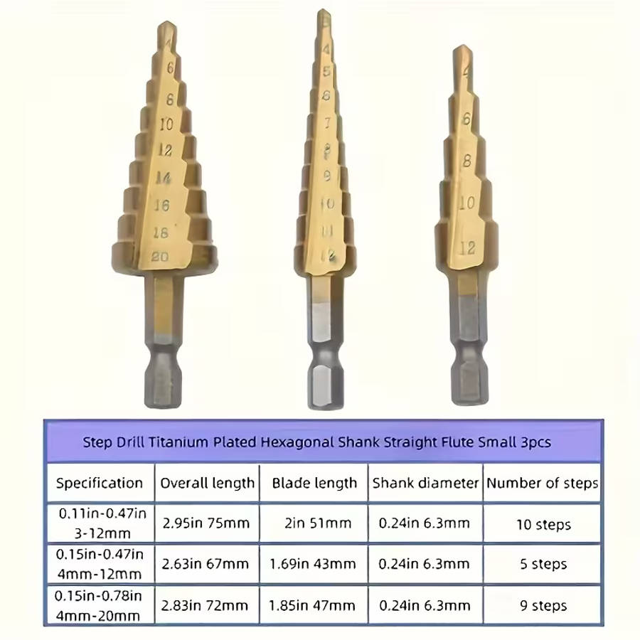 6-Piece Step Drill Bit Set